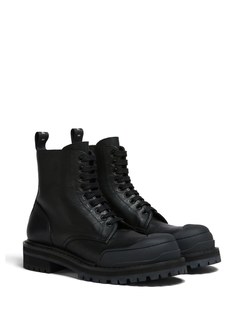 Shop Marni Dada Army Leather Combat Boots In Black