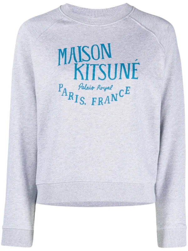Maison Kitsune Palais Royal Vintage Cotton Sweatshirt Grey FARFETCH BH