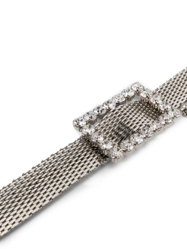 Alessandra Rich crystal buckle box chain Belt Farfetch