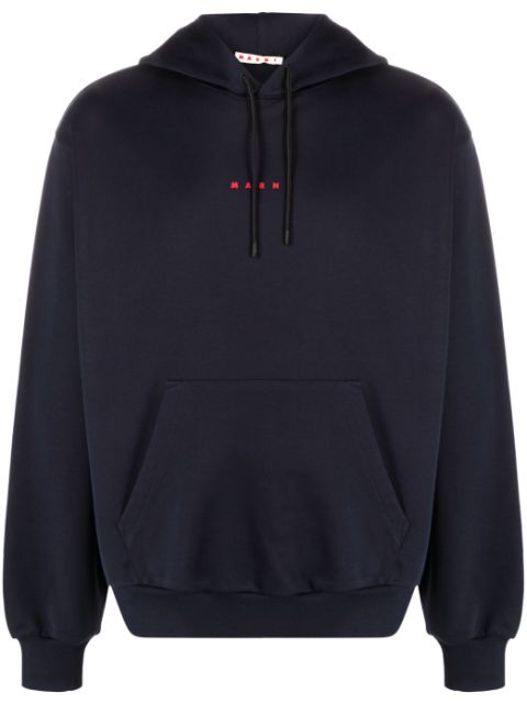 Marni logo-print cotton hoodie Men