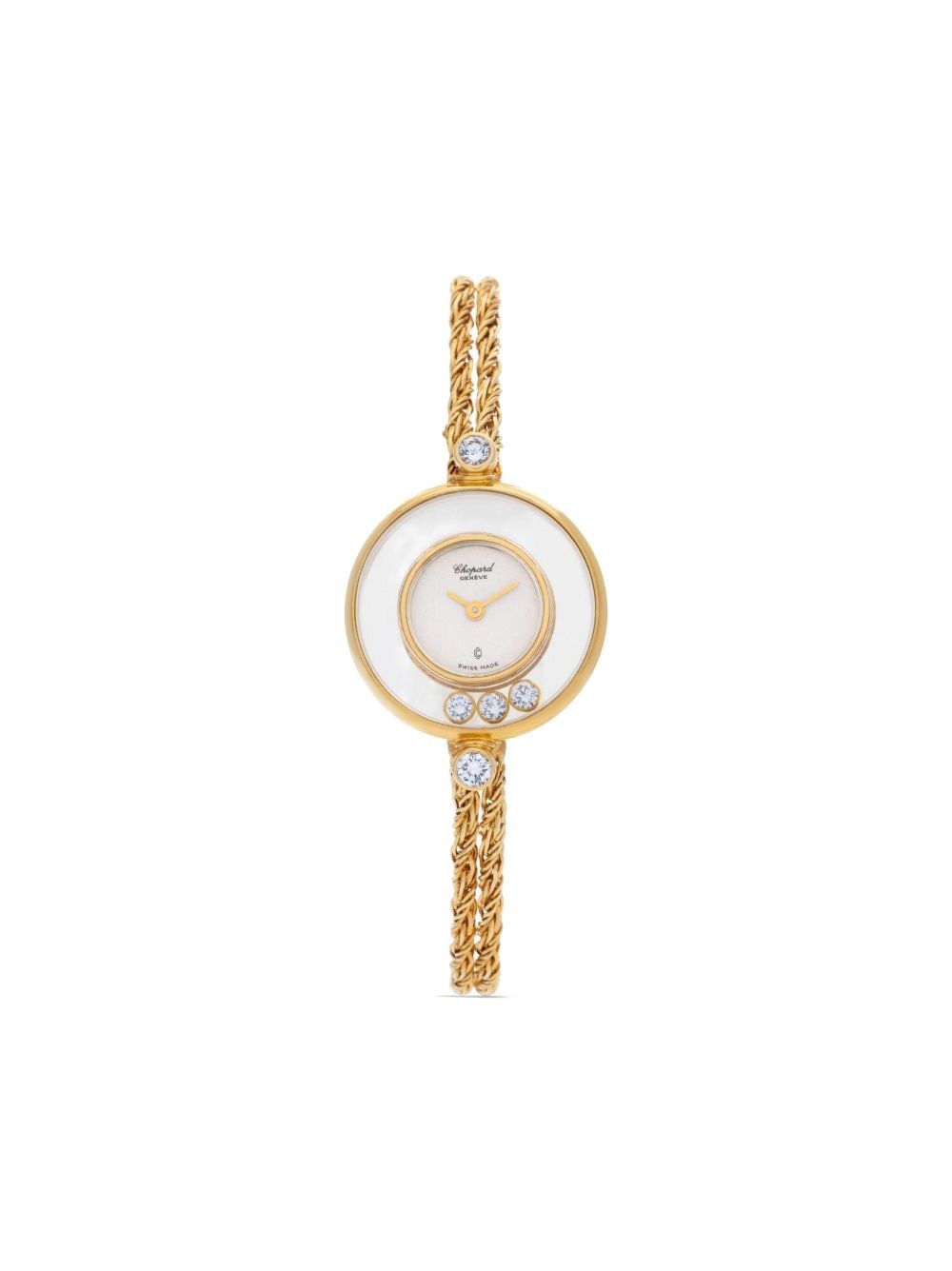 Pre-owned Chopard 1990s  Happy Diamond 21mm In White