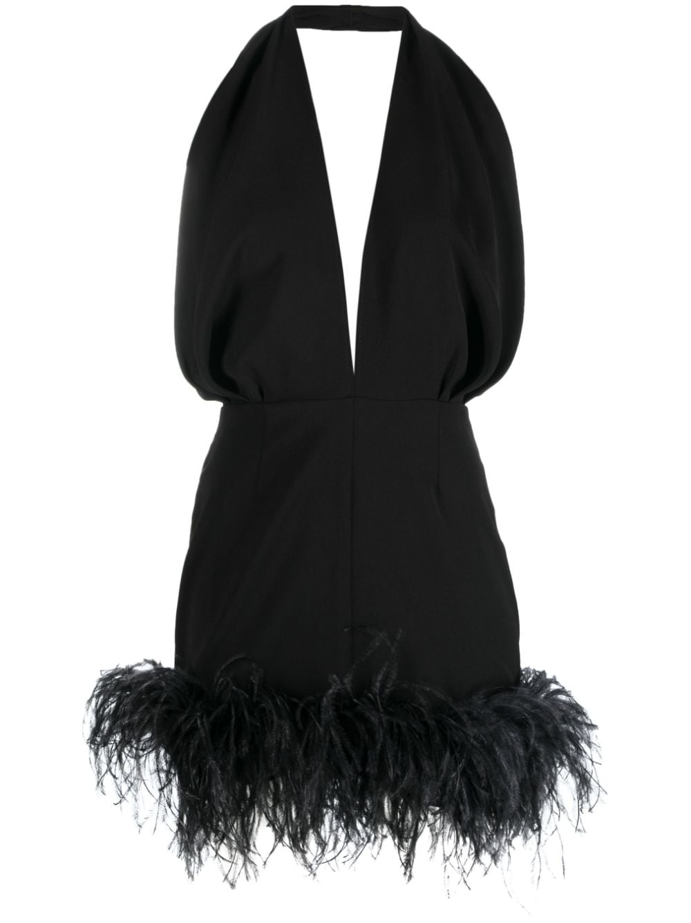 16Arlington Isolde feather-trim minidress - Black