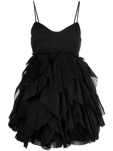 Aje Elsie pleated tiered minidress