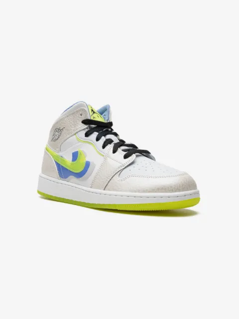 Jordan Kids "tenis Air Jordan 1 Mid SE ""Warped Swoosh'"" "