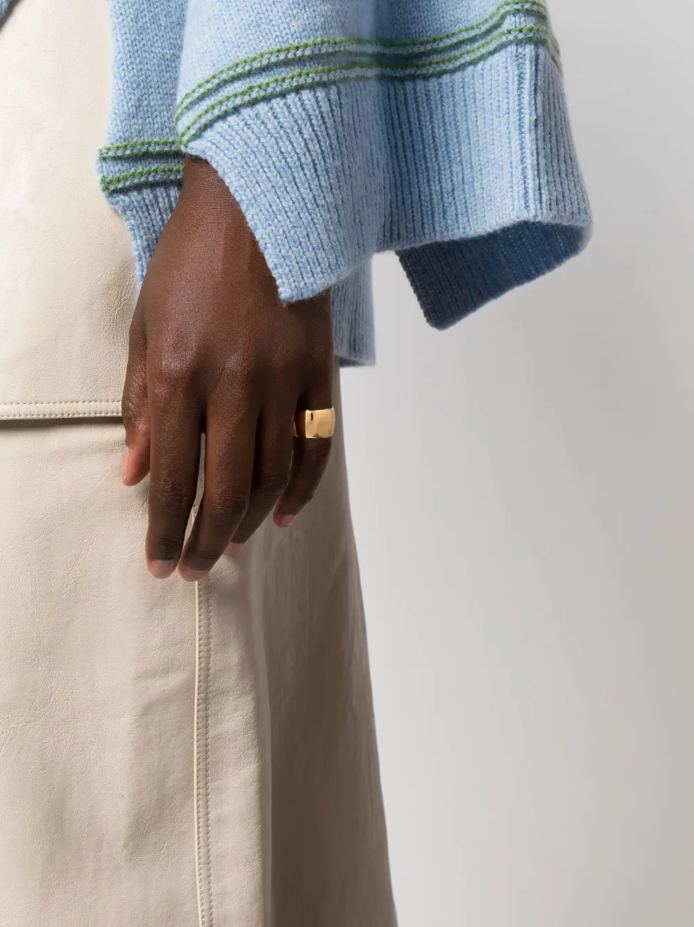 Jil Sander logo-engraved ring - Goud