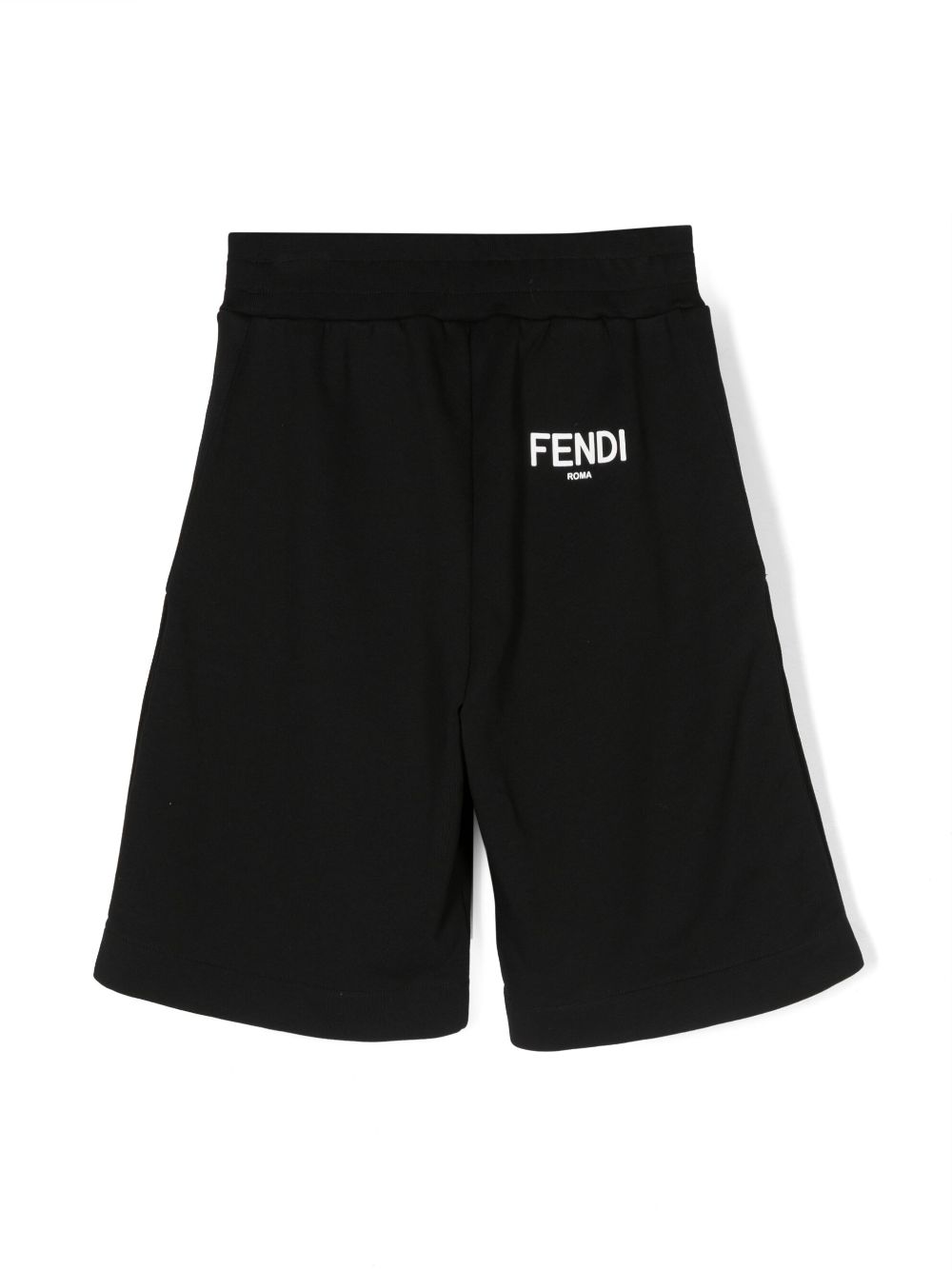 Shop Fendi Press-stud Fleece Shorts In Black