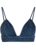 AGOLDE triangle-cup denim crop top - Blue