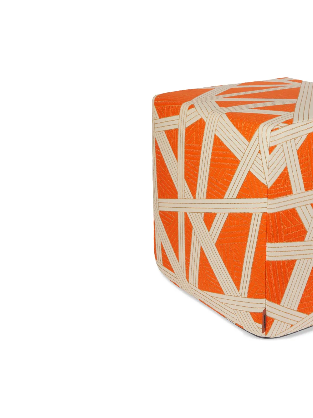 Shop Missoni Nastri Multi-way Stripe Pouf Cube In Orange