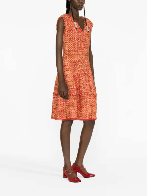 Orange 2025 tweed dress