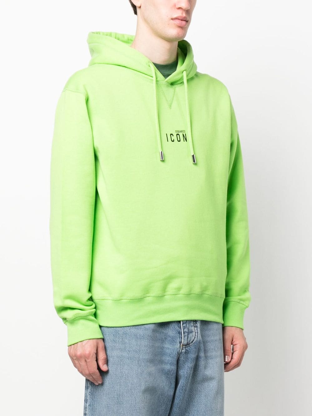 Shop Dsquared2 Icon-print Cotton Hoodie In Green