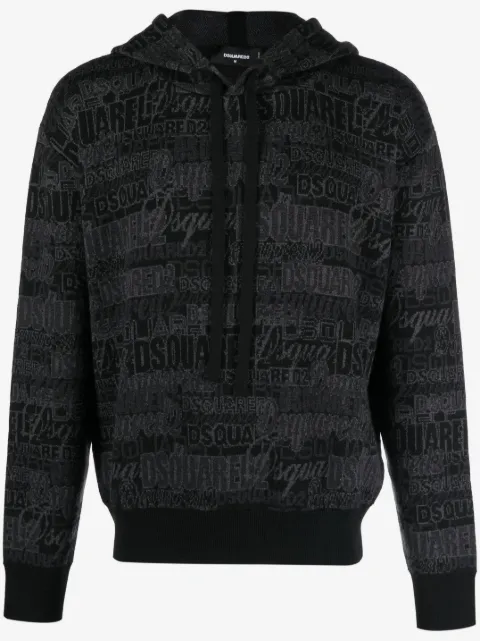 DSQUARED2 intarsia-knit drawstring hoodie