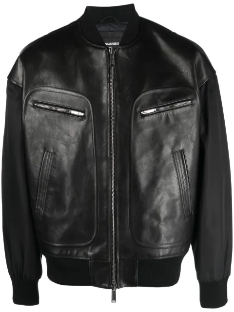 DSQUARED2 logo-patch panelled bomber jacket
