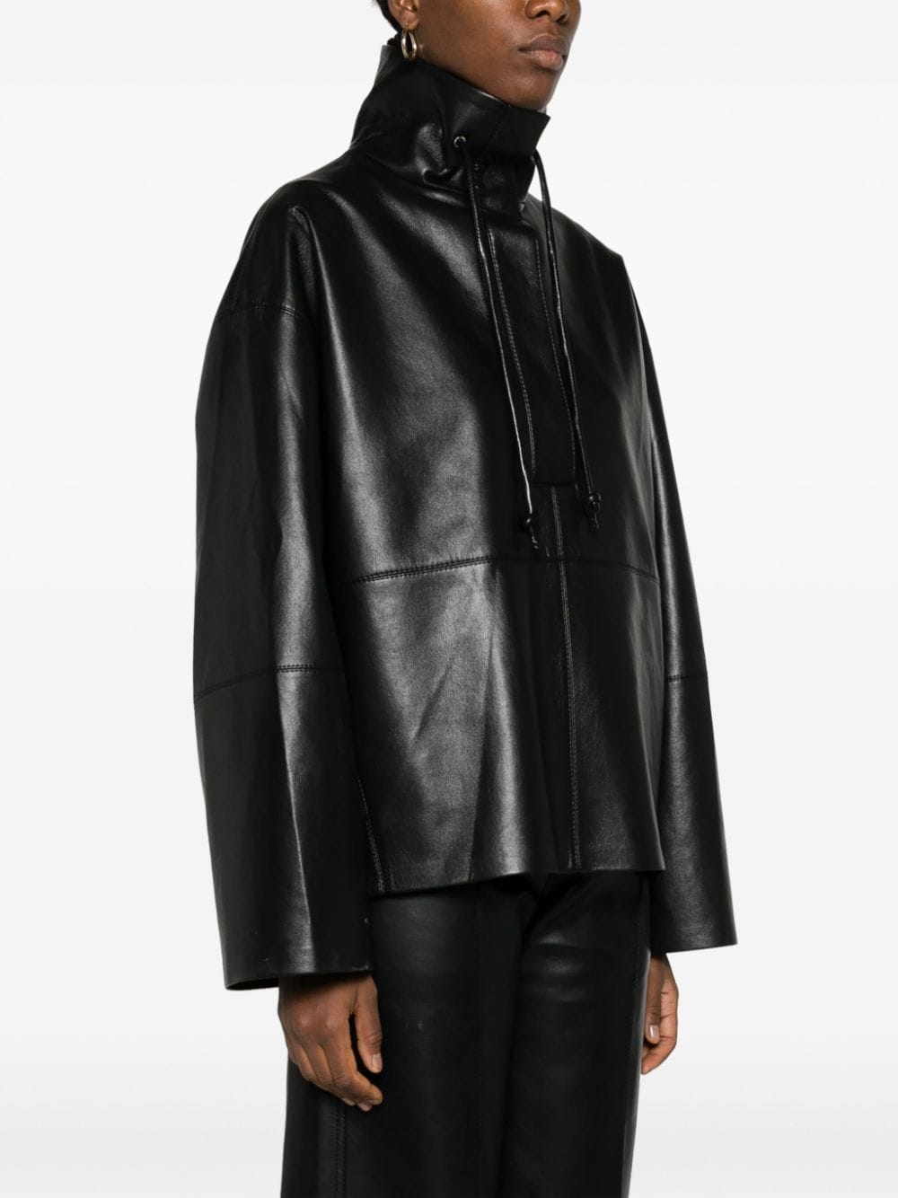 Shop Nanushka Hadasa Faux-leather Jacket In Black