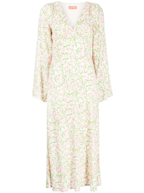 Kitri Libby tulip-print midi dress