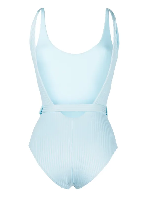 Melissa Odabash St Tropez Ribbed Swimsuit | Blue | FARFETCH