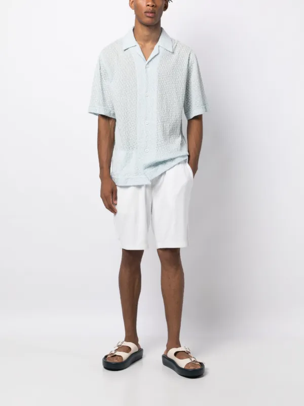 Polo white linen shorts clearance