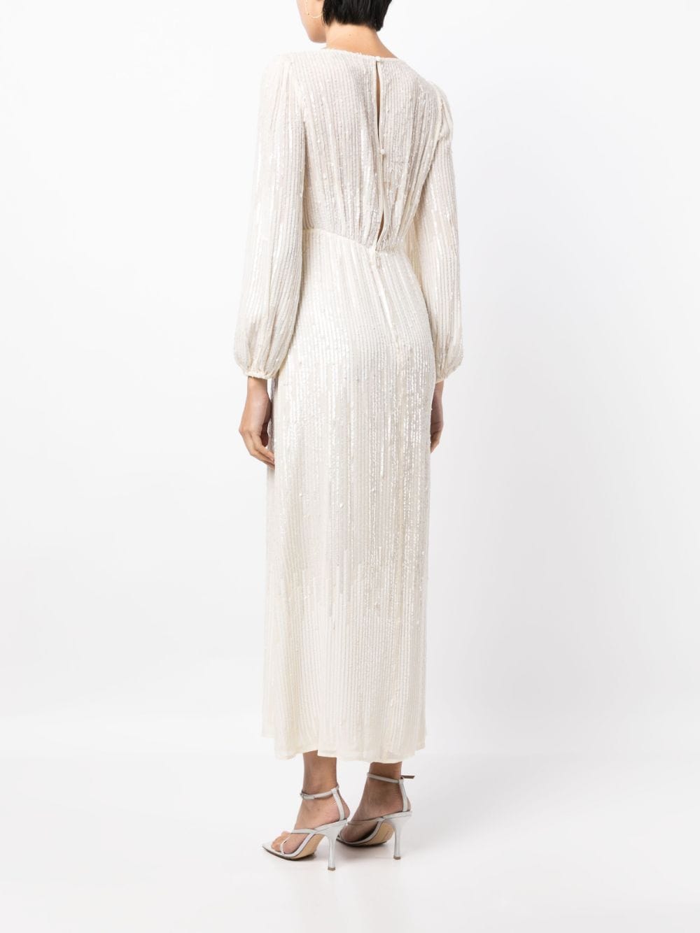 Shop Rixo London Coco Sequin-embellished Maxi Dress In Weiss