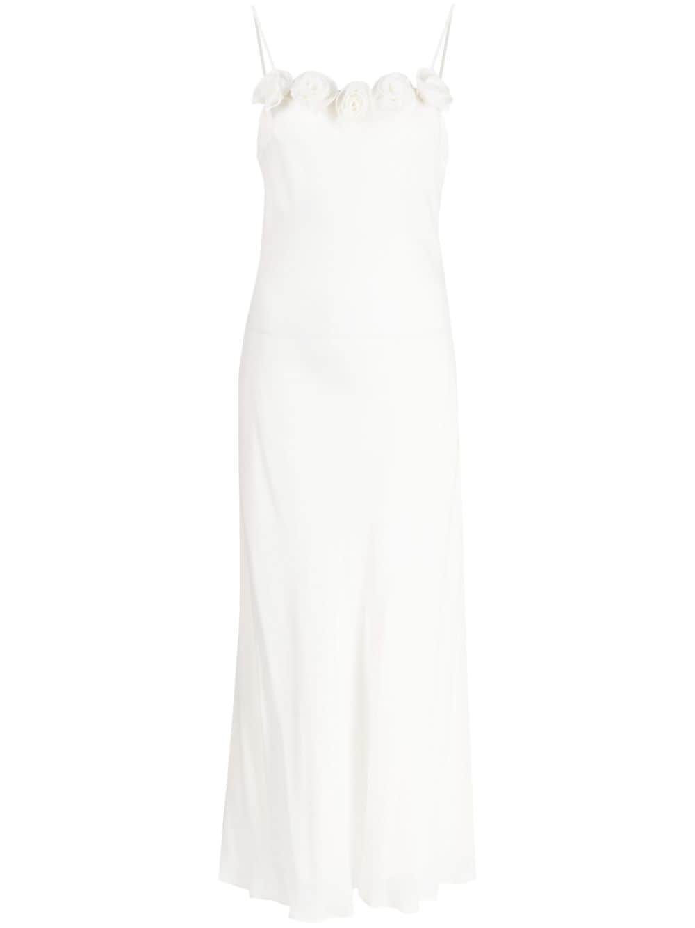 Benedetta rose-appliqué midi dress