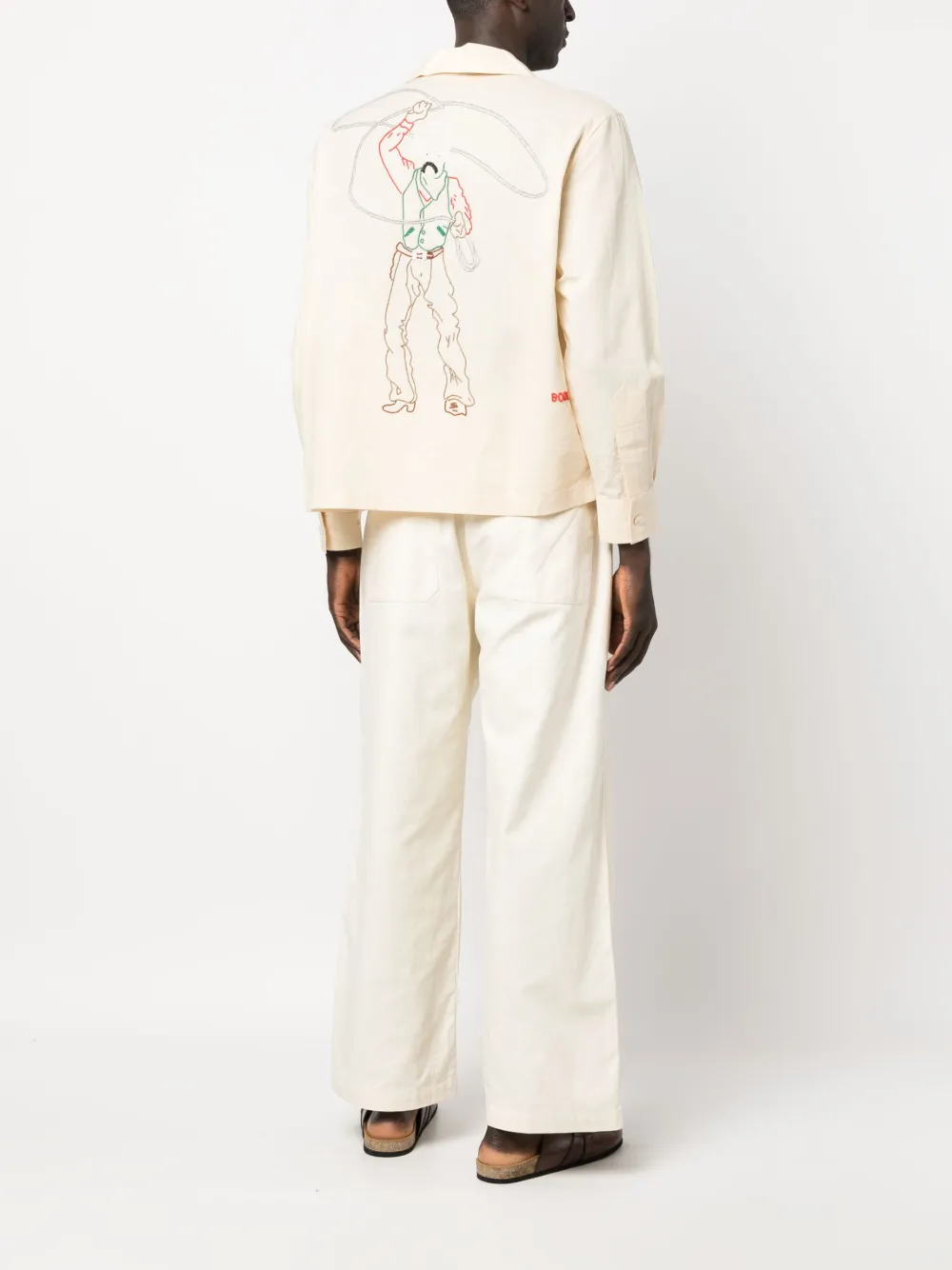 BODE Beaded Buckaroo long-sleeve shirt - Beige