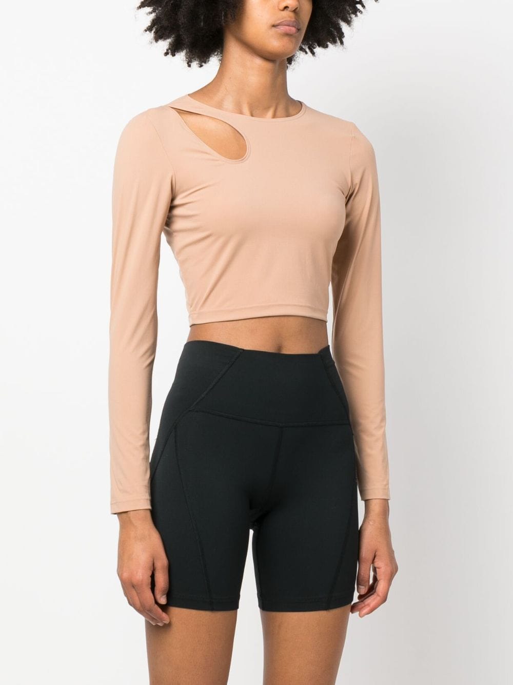 Shop Wolford Warm Up Cut-out Top In Neutrals