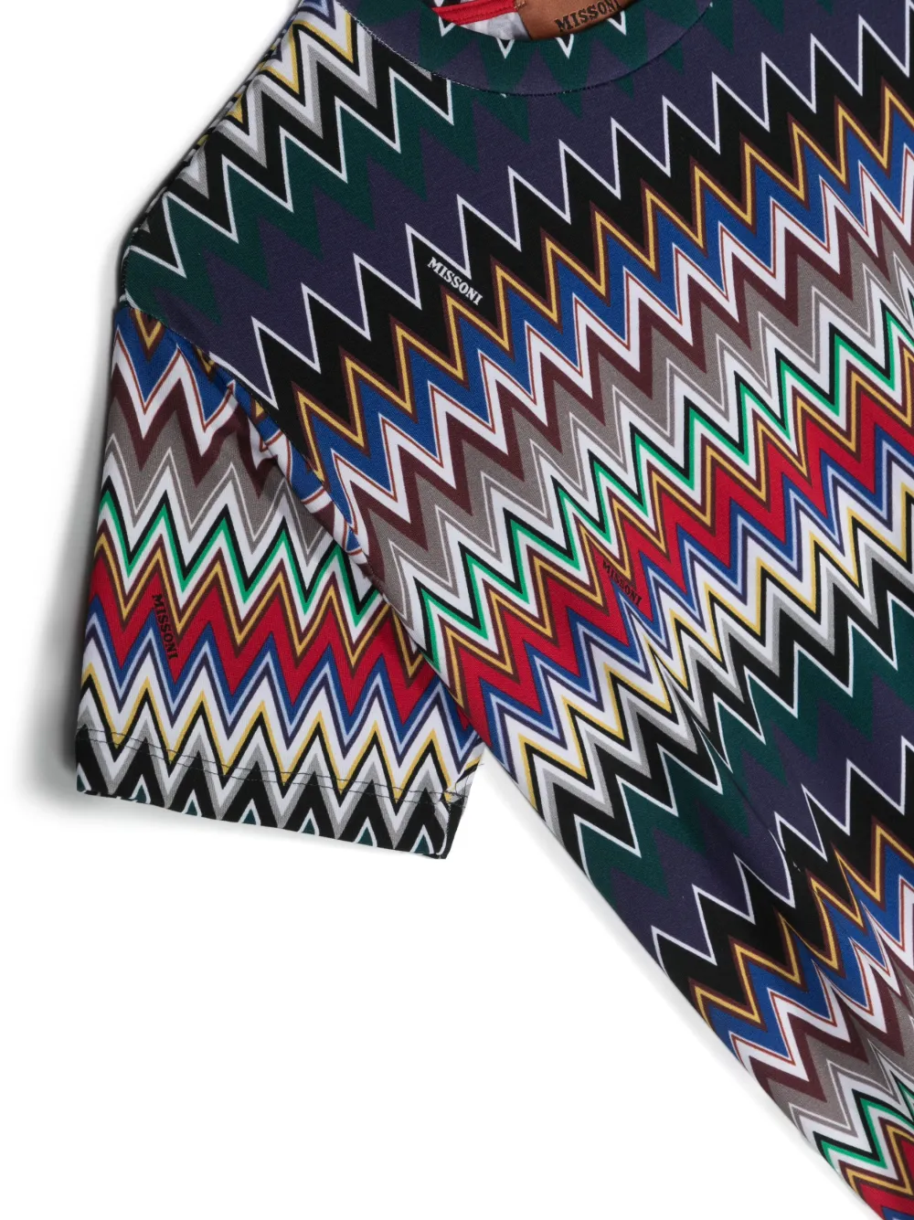 Missoni Kids T-shirt met zigzag-print Blauw