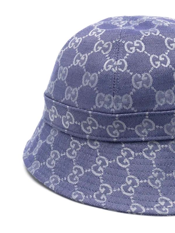 Gucci GG Supreme canvas bucket hat men Cotton L Blue