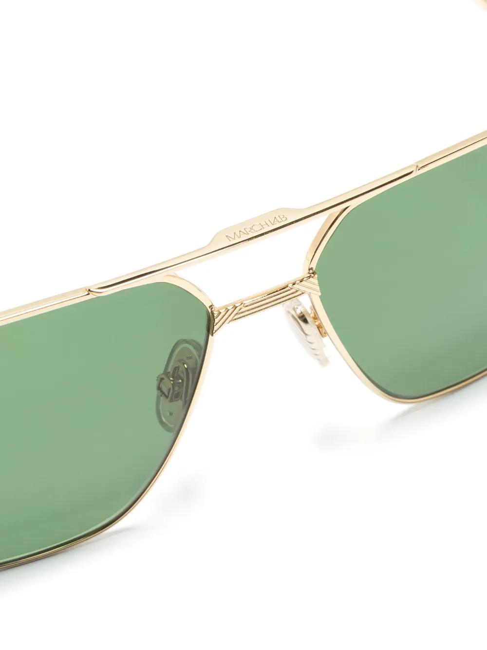 March La.b Double-bridge Pilot-frame Sunglasses - Gold 