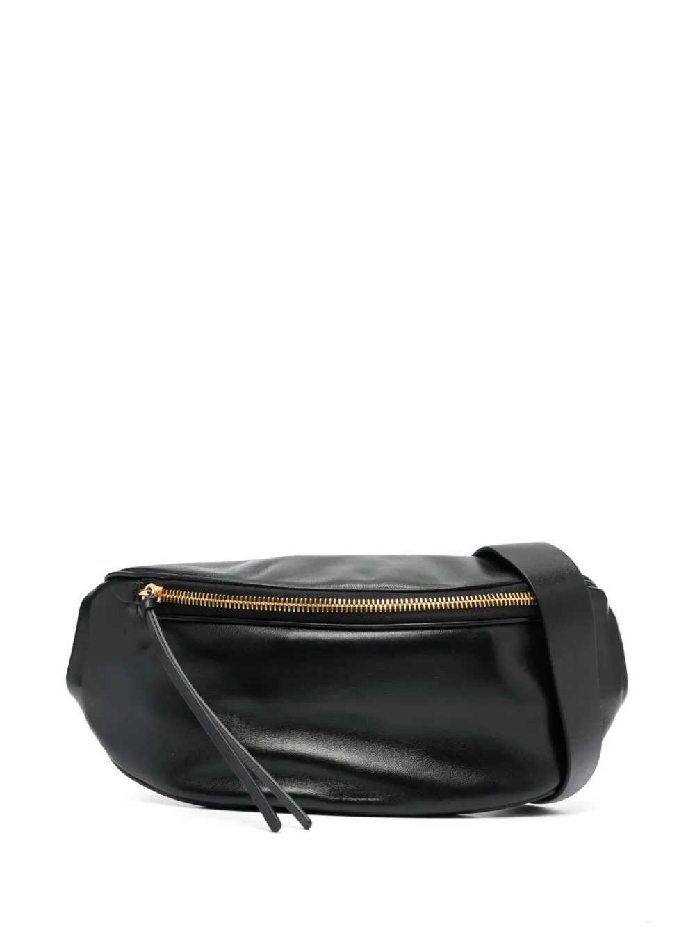 Jil Sander Logo-debossed Leather Belt Bag In Black