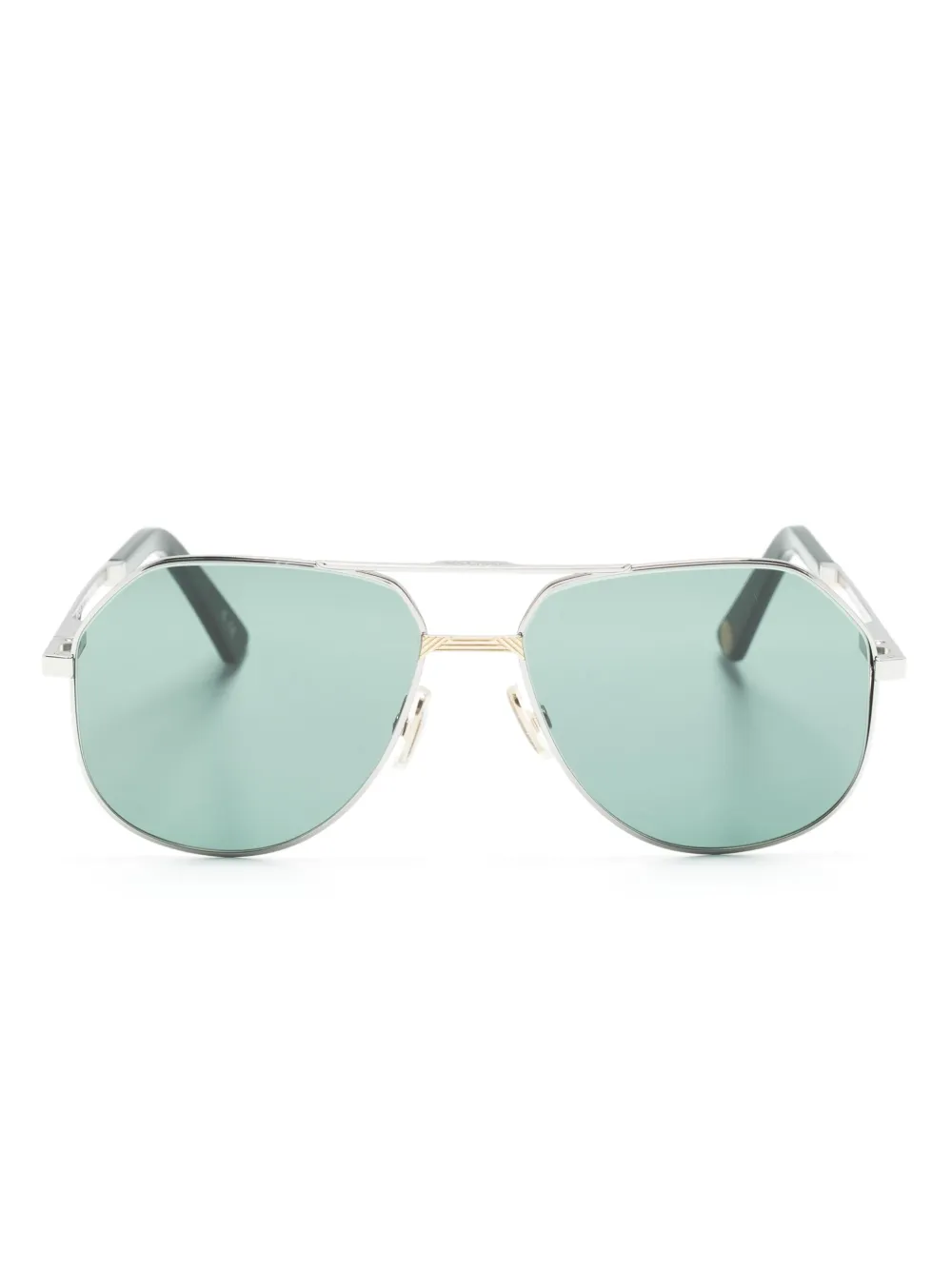 MARCH LA.B double-bridge pilot-frame sunglasses | Silver | Image 1