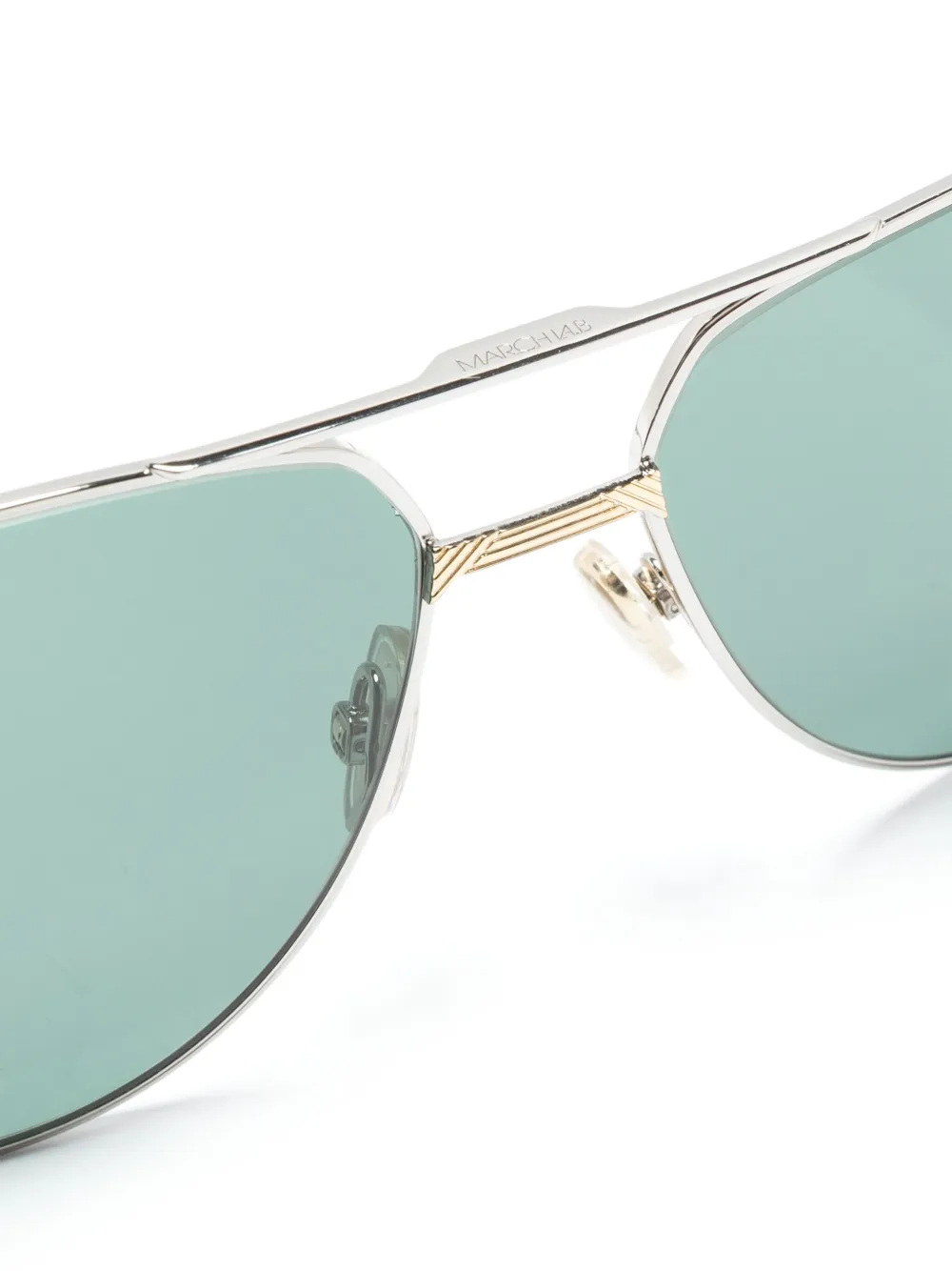  March La.b Double-bridge Pilot-frame Sunglasses - Silver 