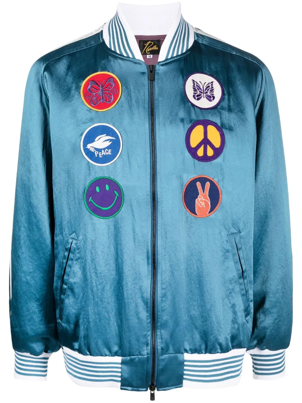 Needles Acetate Sateen Award Jacket In Blue | ModeSens