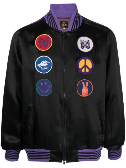 Needles chamarra bomber con parche del logo