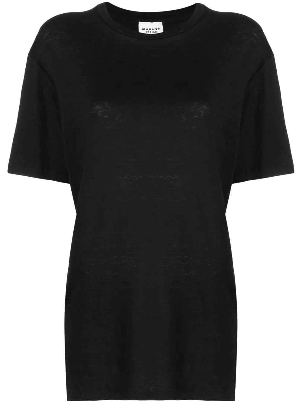 Marant Etoile Linen Crew-neck T-shirt In Black