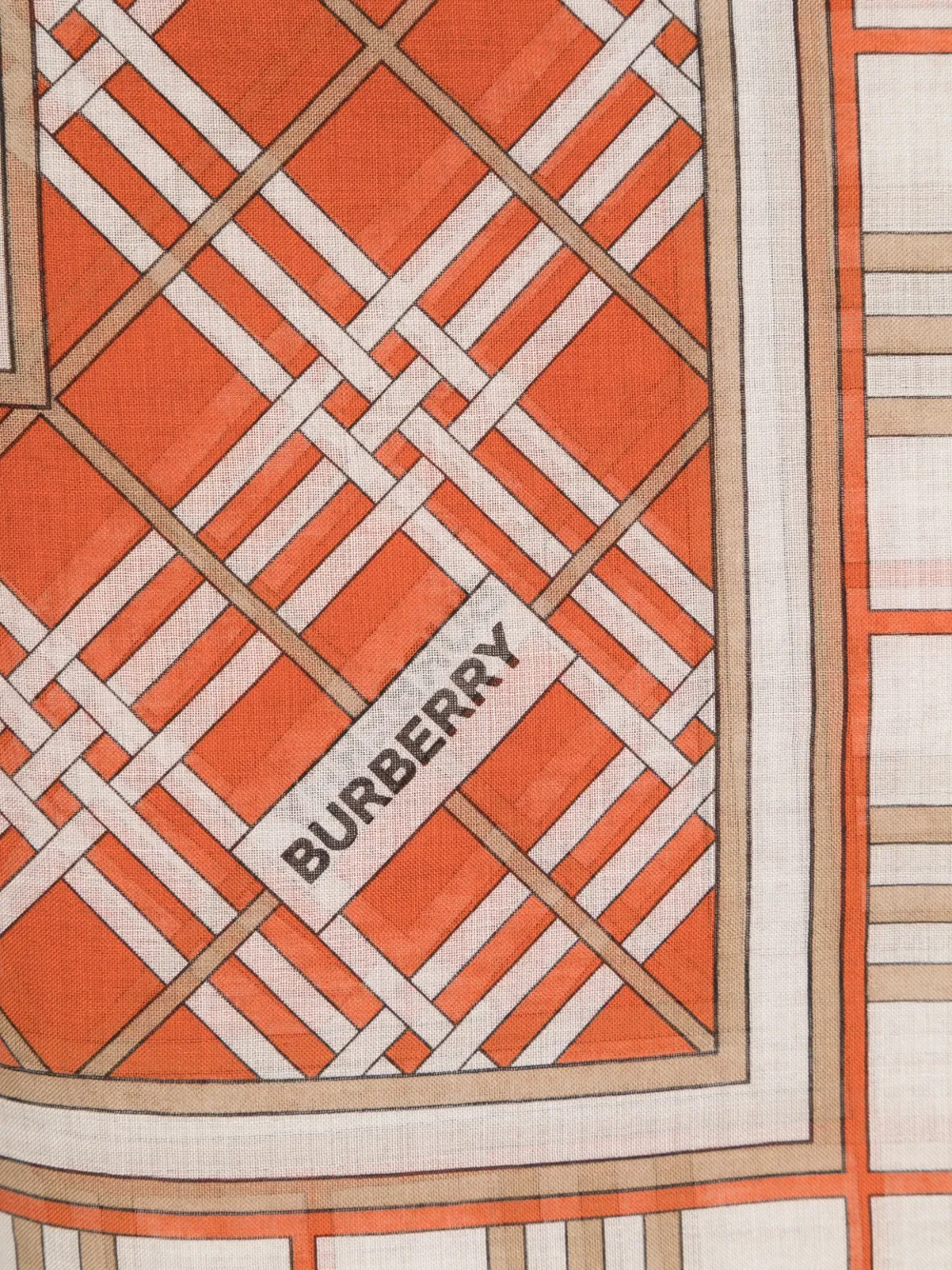 Burberry check-pattern square-shaped scarf - Oranje