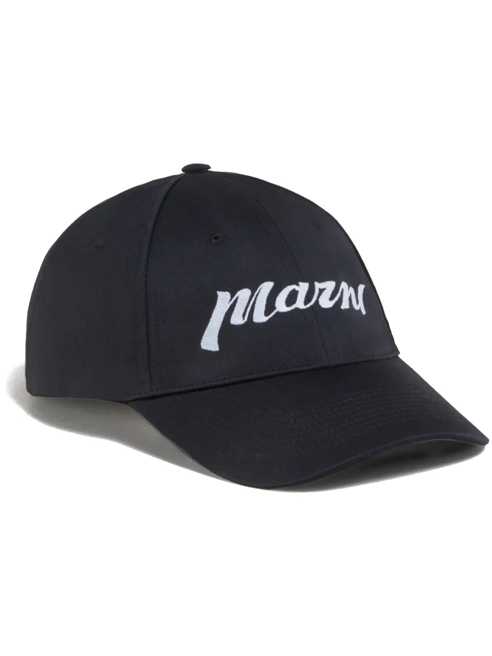 Marni Logo-embroidered Twill Baseball Cap In Black