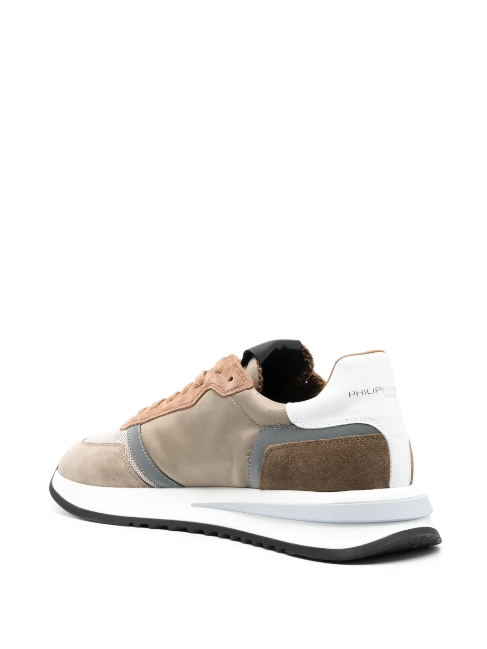 Shop Philippe Model Paris Logo-patch Low-top Sneakers In Neutrals