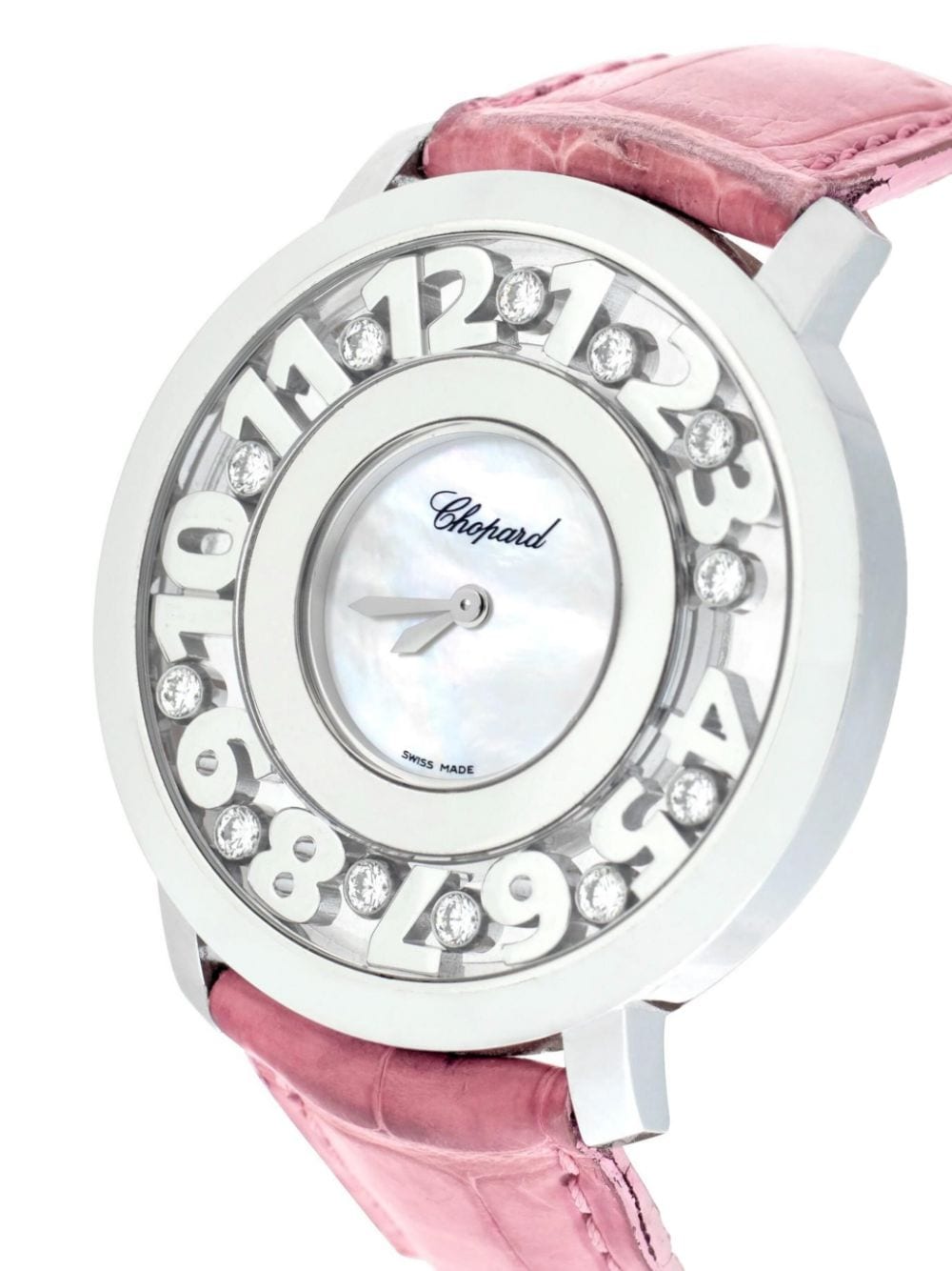 Pre-owned Chopard  Happy Diamond 36mm In Mother Of Pearl