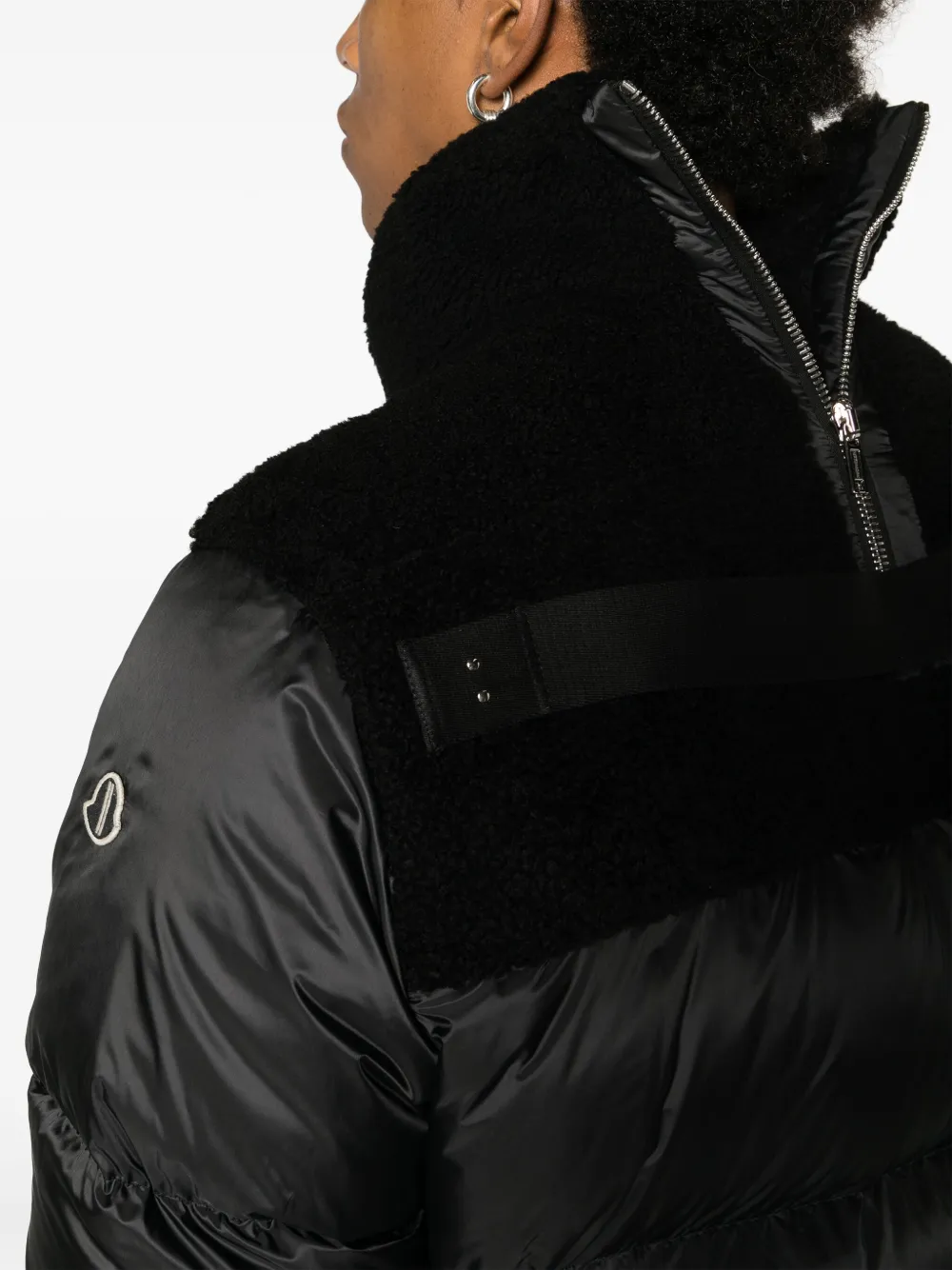 Moncler + Rick Owens Cyclopic gewatteerd lammy jack Zwart