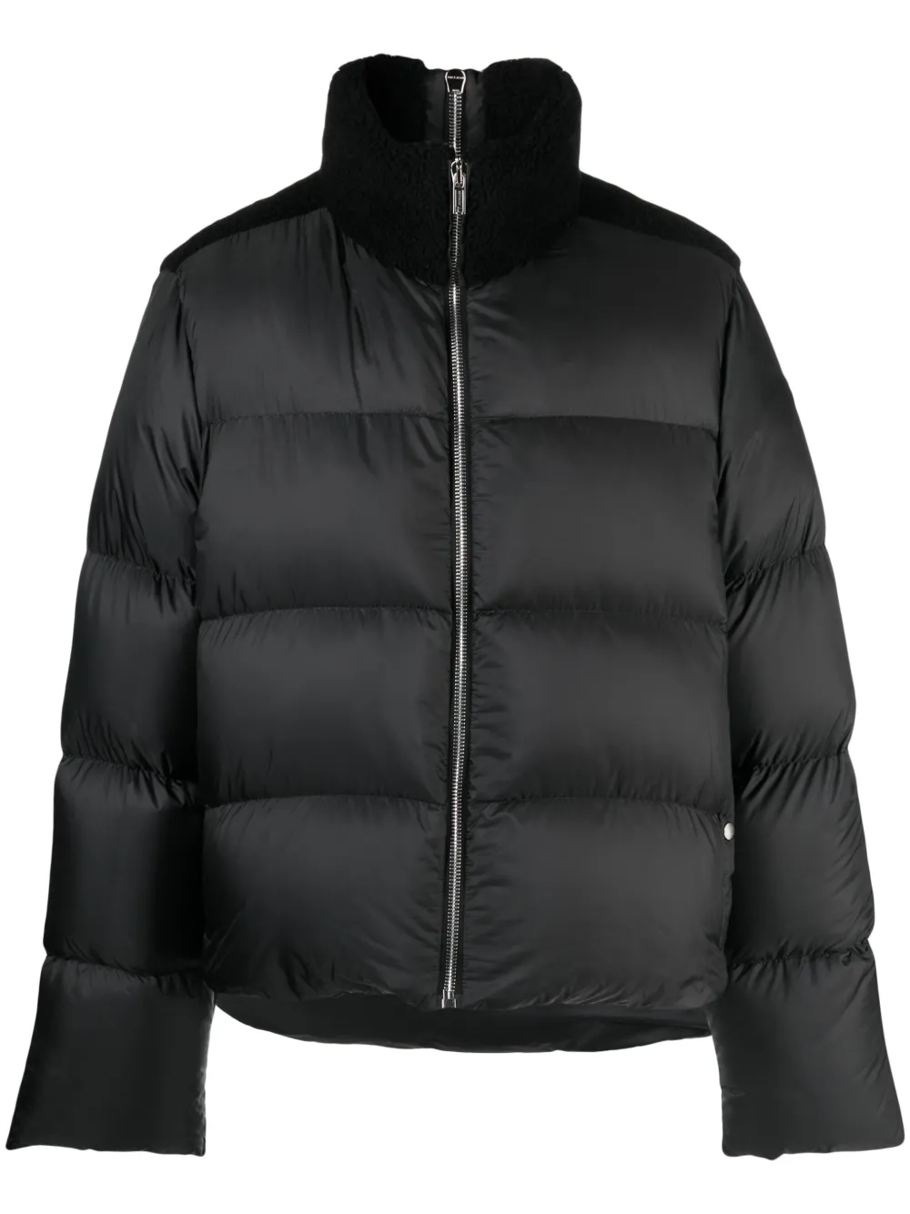 Shop Moncler Genius Cyclopic Shearling-trim Padded Jacket In Black