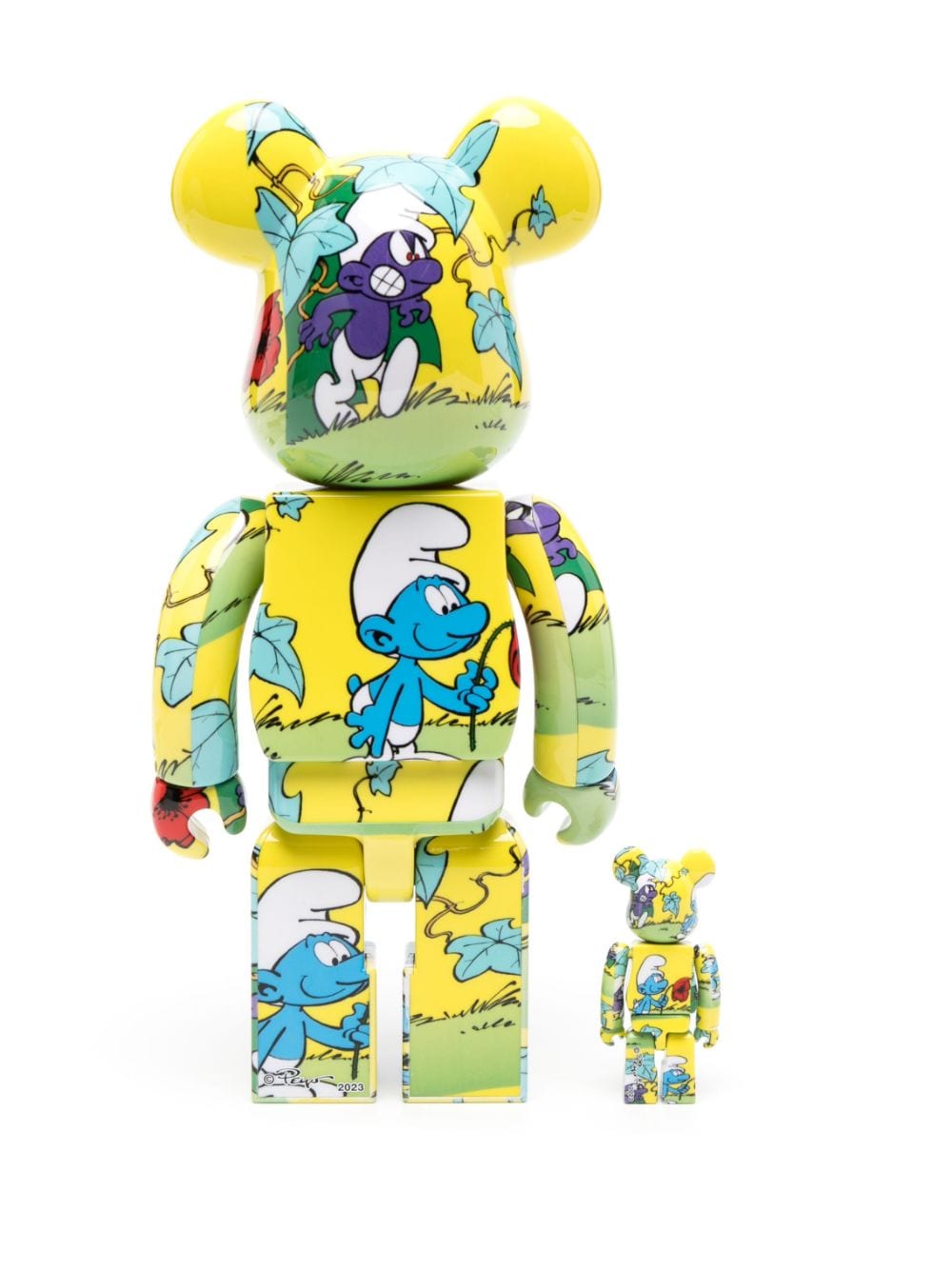 Medicom Toy x The Smurfs Be@rbrick 100% and 400% figure set - Geel