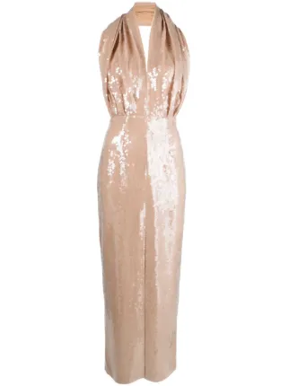gold hoco dress corset Sequin Plunge Dress main image 0