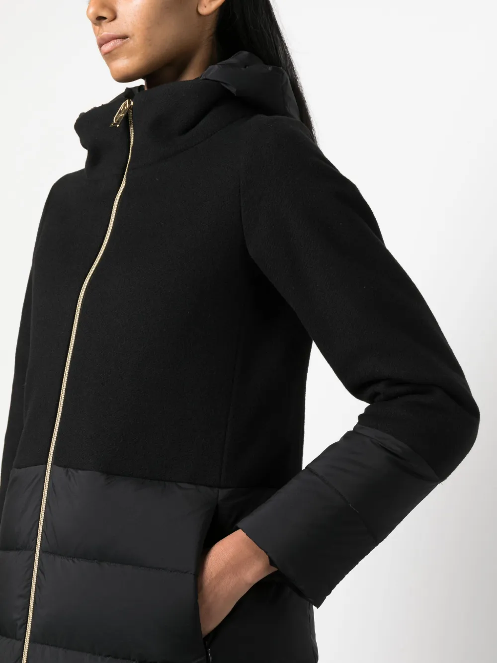 Herno Padded Hooded Coat In Black