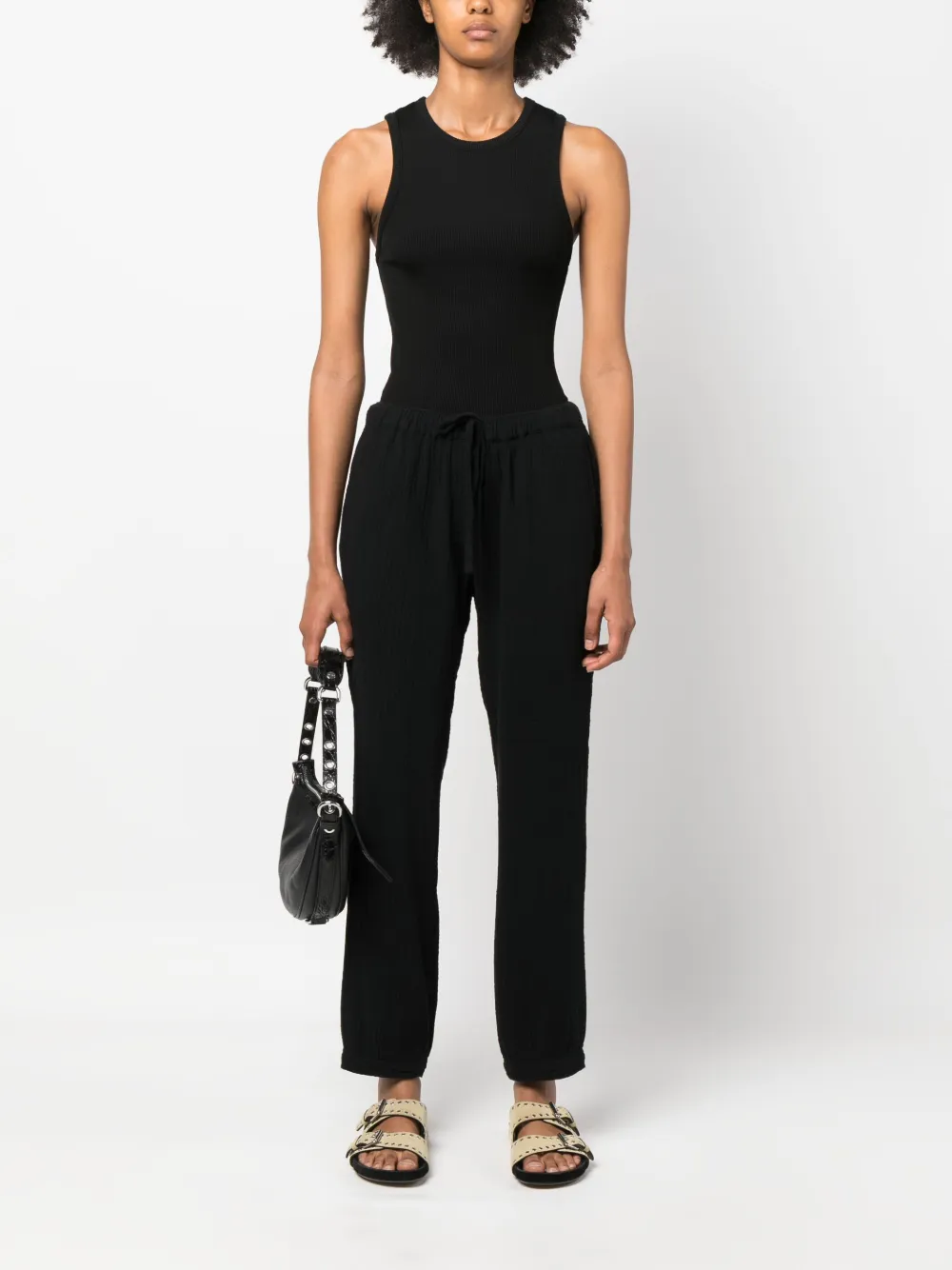 Honorine drawstring-waist tapered-leg trousers - Zwart