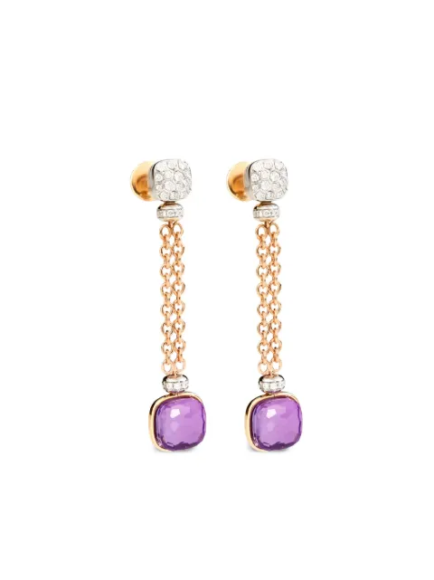 Pomellato aretes Nudo en oro blanco bañado en rodio de 18kt con amatista