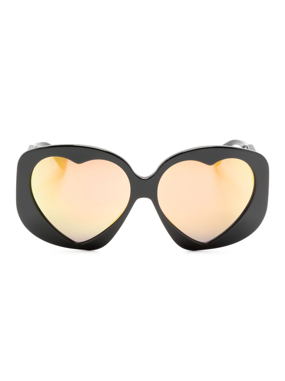 moschino eyewear lunettes de soleil à monture cœur - noir