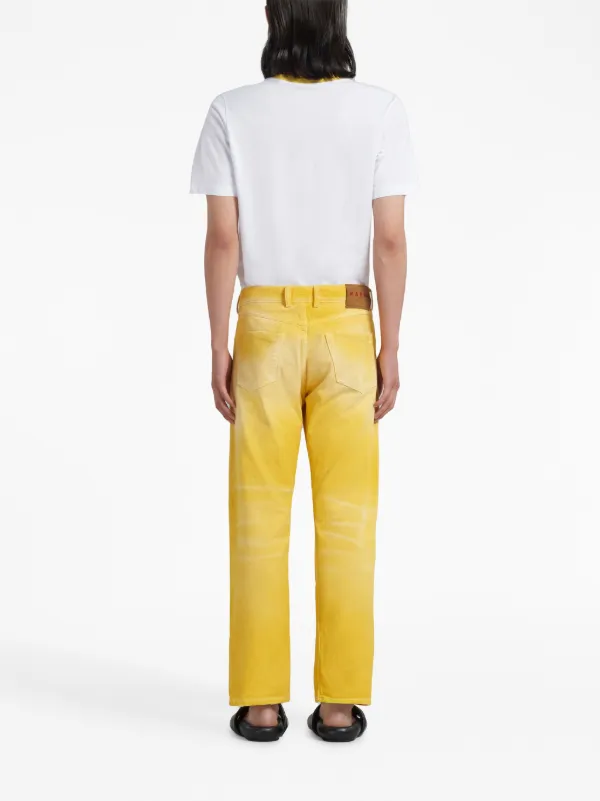Marni Overdyed straight-leg Jeans | Yellow | FARFETCH