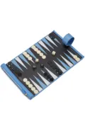 Smythson Panama leather backgammon roll - Blue