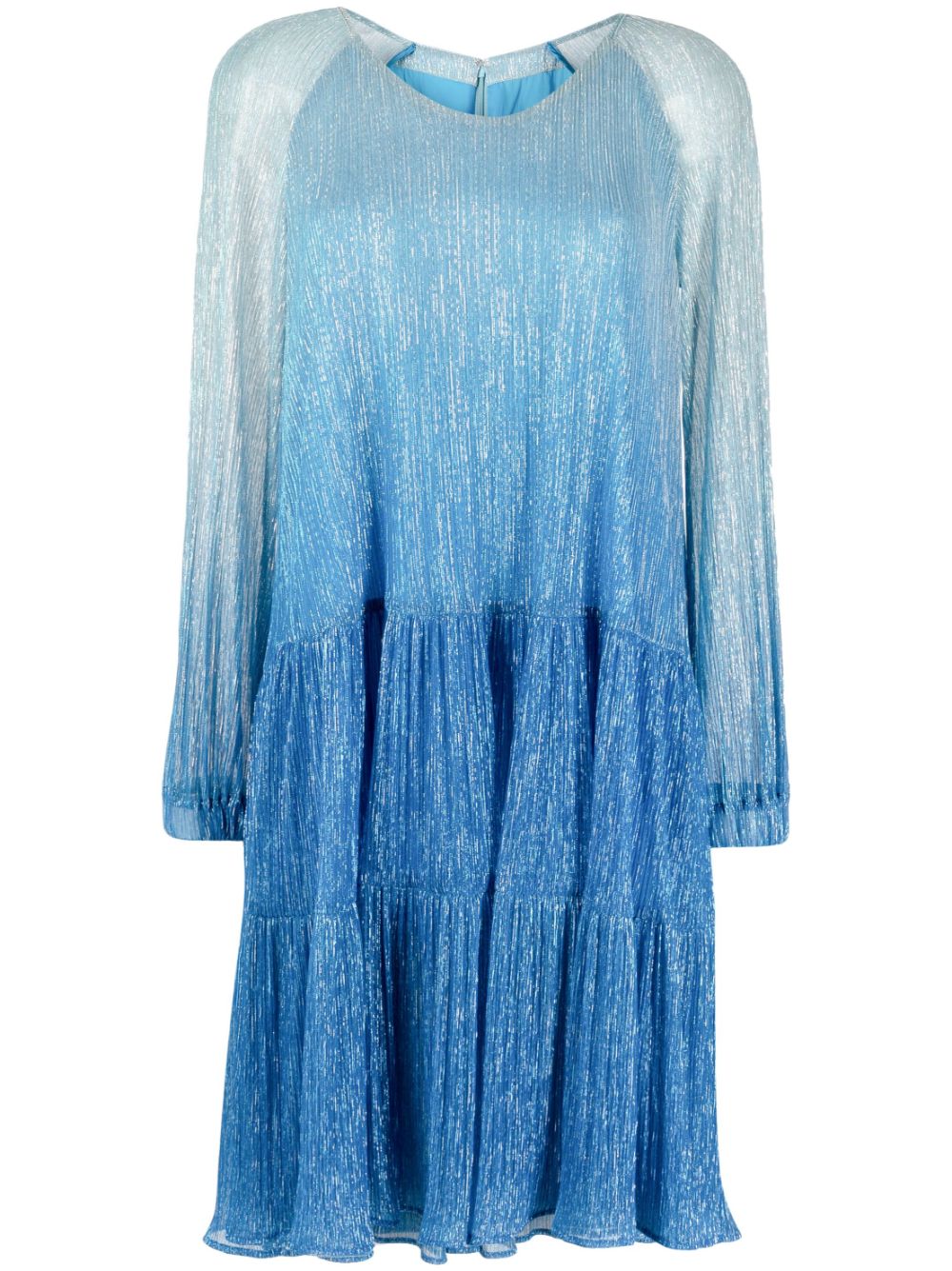 Talbot Runhof gradient-effect long-sleeve dress - Blue