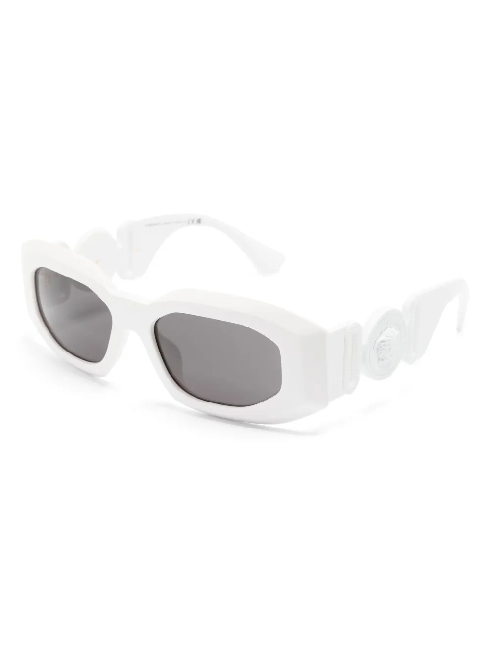 Shop Versace Maxi Medusa Biggie Tinted Sunglasses In White