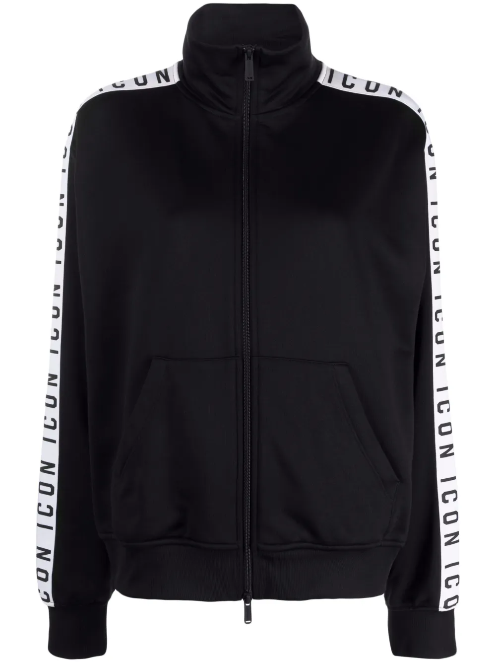 Dsquared2 Icon Funnel-neck Zip-up Jacket In Schwarz